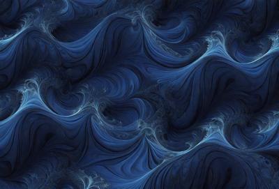 The primary subject of the image is a blue ocean with waves and ripples. The setting is the ocean, and the visual style is a photo. The dominant colors are blue and white, creating a serene and calming atmosphere.