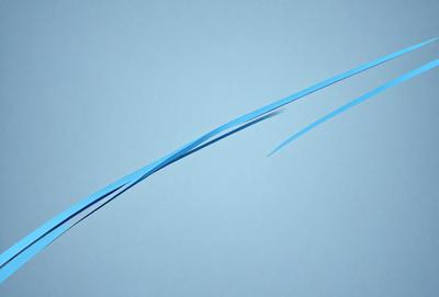 The primary subject of the image is a blue line or ribbon. The setting is a blue background, which creates a contrasting and visually appealing effect. The visual style is a combination of a photo and digital art, as the blue line appears to be a digital creation. The colors and mood of the image are predominantly blue, giving it a calm and serene atmosphere.