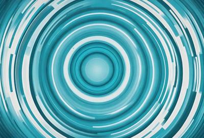 The primary subject of the image is a blue circle, which appears to be a swirling, circular pattern. The setting is a blue background, and the visual style is a digital art or illustration. The dominant colors are blue and white, creating a calm and soothing atmosphere.