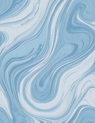 The primary subject of the image is a blue and white swirling pattern, which appears to be a digital art or illustration. The setting is a blue background, and the visual style is a combination of digital art and illustration. The dominant colors are blue and white, creating a calm and soothing atmosphere.