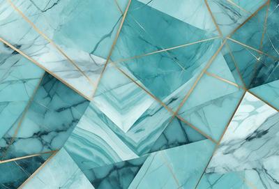The primary subject of the image is a blue and white marble tile. The setting is a bathroom, with the marble tile covering the walls and floor. The visual style is a close-up of the tile, showcasing its intricate design and texture. The dominant colors are blue and white, creating a clean and elegant atmosphere in the bathroom.
