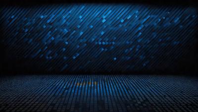The primary subject of the image is a blue wall with a pattern of blue squares. The setting is a room with a blue wall, and the visual style appears to be a digital art or illustration. The dominant colors are blue, and the overall atmosphere is calm and serene.