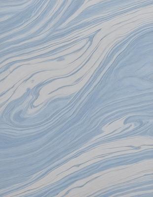 The primary subject of the image is a blue and white marbled surface, which appears to be a wall or a piece of art. The setting is a room with a blue and white marbled wall, and the visual style is a combination of a photo and a drawing. The colors and mood of the image are predominantly blue and white, creating a calm and serene atmosphere.
