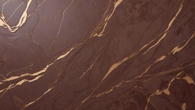 The image features a marble wall with a brown and gold color scheme. The wall is adorned with a pattern of gold and brown stripes, giving it a luxurious and elegant appearance. The marble wall serves as a beautiful backdrop for the scene, enhancing the overall visual style of the image.