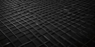 The primary subject of the image is a pattern of interconnected squares, which are arranged in a checkered pattern. The setting is a black background, which contrasts with the pattern. The visual style is a close-up of the pattern, showcasing the intricate details of the squares. The colors and mood of the image are predominantly black, giving it a sleek and modern appearance.