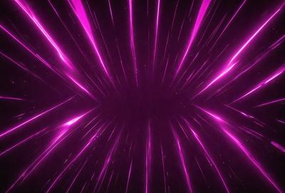 The primary subject of the image is a purple light streak or blur, which appears to be a neon or pink light. The setting is a dark background, which contrasts with the bright purple light. The visual style of the image is a combination of a photo and digital art, as it captures the motion of the light streak. The colors and mood of the image are predominantly purple and pink, creating a vibrant and energetic atmosphere.