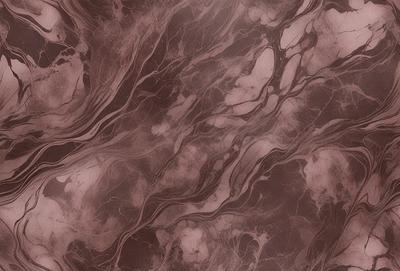 The image features a brown marbled surface with a pattern of swirls and waves. The setting appears to be a stone or marble wall, possibly in a bathroom or a similar environment. The visual style of the image is a close-up of the marbled surface, showcasing its intricate patterns and textures. The colors in the image are predominantly brown, giving it a warm and natural appearance.