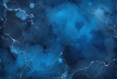 The primary subject of the image is a blue and white painting of a cloudy sky. The setting is a blue background, and the visual style appears to be a digital art or illustration. The dominant colors in the painting are blue and white, creating a calm and serene atmosphere.