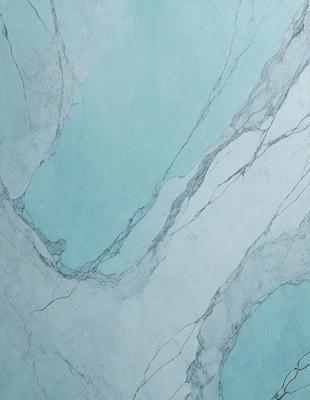 The primary subject of the image is a marble wall with a blue tint. The setting is a bathroom, and the visual style is a photo. The dominant colors are blue and white, creating a calm and soothing atmosphere.