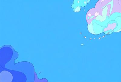 The primary subject of the image is a blue sky with a few clouds. The setting is a vast, open space with no visible landmarks or objects. The visual style is a digital art or illustration, as the sky appears to be a part of a larger artistic composition. The colors and mood of the image are predominantly blue, creating a calm and serene atmosphere.