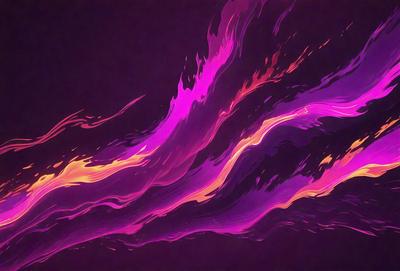 The primary subject of the image is a purple and orange flame, which is the main focus of the scene. The setting is a dark background, which contrasts with the bright colors of the flame. The visual style of the image is a digital art or illustration, as it appears to be a creative and artistic representation of the flame. The dominant colors of the image are purple and orange, which evoke a sense of warmth and energy.
