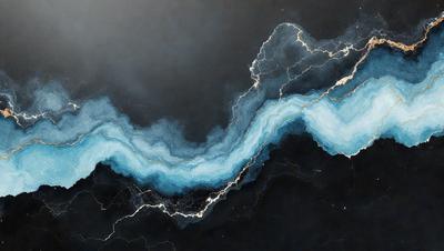 The primary subject of the image is a blue and white swirl pattern, which appears to be a digital art or illustration. The setting is a black background, which contrasts with the swirl pattern. The visual style is a combination of digital art and illustration, creating a unique and eye-catching design. The colors and mood of the image are predominantly blue and white, giving it a calming and soothing atmosphere.