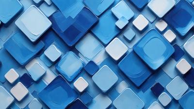 The primary subject of the image is a blue and white pattern, which is a digital artwork. The setting is a blue background, and the visual style is digital art. The dominant colors are blue and white, creating a calm and soothing atmosphere.