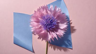 The primary subject of the image is a single pink flower with purple accents, sitting on a pink background. The visual style of the image is a photo, and the dominant colors are pink and purple, creating a warm and inviting atmosphere.