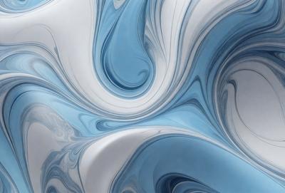 The primary subject of the image is a blue and white swirl pattern, which appears to be a digital art or illustration. The setting is a blue background, and the visual style is a combination of digital art and illustration. The dominant colors are blue and white, creating a calming and soothing atmosphere.