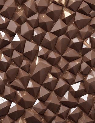 The primary subject of the image is a close-up of a chocolate cake with white frosting. The cake is decorated with small chocolate pieces, creating a visually appealing pattern. The setting is a close-up of the cake, showcasing its details and texture. The visual style is a close-up photo of the cake, highlighting its delicious appearance. The colors and mood of the image are predominantly brown and white, giving it a warm and inviting atmosphere.