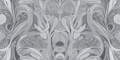 The primary subject of the image is a close-up of a silver metal design, possibly a sculpture or a piece of art. The setting is a gray background, which contrasts with the silver metal design. The visual style appears to be a combination of digital art and illustration, as the design seems to be a blend of organic and geometric shapes. The colors and mood of the image are predominantly silver and gray, giving it a sleek and modern appearance.
