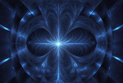 The primary subject of the image is a blue spiral pattern, which appears to be a digital art or illustration. The setting is a blue background, and the visual style is a combination of digital art and illustration. The colors and mood of the image are predominantly blue, creating a calm and serene atmosphere.