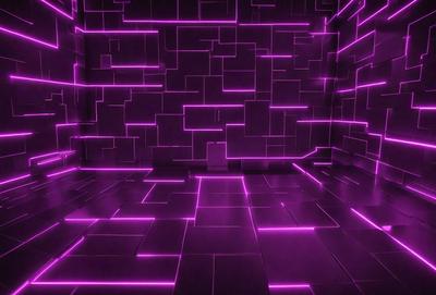 The primary subject of the image is a purple room with a purple floor. The setting is a room with a purple wall and a purple floor. The visual style is digital art, as the room appears to be a digital rendering. The colors and mood of the image are predominantly purple, creating a unique and vibrant atmosphere.