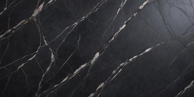 The primary subject of the image is a black marble countertop. The setting is a kitchen, with the countertop being the main focus of the scene. The visual style is a close-up of the marble countertop, showcasing its texture and pattern. The colors and mood of the image are dark and moody, with the black marble countertop being the dominant color.