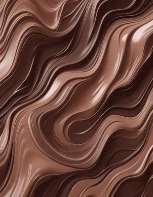 The primary subject of the image is a close-up of a chocolate-covered cake. The cake is decorated with a swirled pattern, giving it a visually appealing and appetizing appearance. The setting is a kitchen, with the cake placed on a countertop. The visual style of the image is a close-up, which emphasizes the details of the cake's decoration. The colors and mood of the image are predominantly brown, which is consistent with the chocolate theme of the cake.