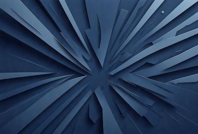 The primary subject of the image is a blue wall with a large, intricate design. The setting is a room with a blue background, and the visual style appears to be a combination of digital art and illustration. The dominant colors are blue and black, creating a striking and modern atmosphere.