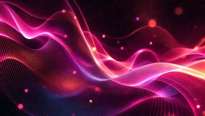 The primary subject of the image is a colorful, swirling pattern of pink and purple hues. The setting is a dark background, which contrasts with the vibrant colors of the pattern. The visual style appears to be a digital art or illustration, as the colors and patterns are intricately detailed. The overall atmosphere of the image is lively and energetic, with the swirling pattern evoking a sense of movement and dynamism.