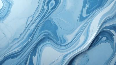 The primary subject of the image is a blue and white swirling pattern, which appears to be a digital art or illustration. The setting is a blue background, and the visual style is a combination of digital art and illustration. The dominant colors are blue and white, creating a calm and soothing atmosphere.
