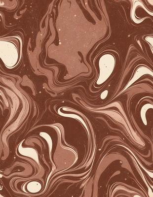 The image features a brown and white swirling pattern, which appears to be a textured wallpaper or a painting. The primary subject is the intricate design, which creates a visually appealing and unique pattern. The setting is indoors, likely in a room with a wall or a surface that showcases the artistic design. The visual style is a combination of artistic expression and aesthetic appeal, making it an interesting and eye-catching piece. The colors and mood of the image are warm and inviting, with the brown and white tones creating a sense of depth and texture.