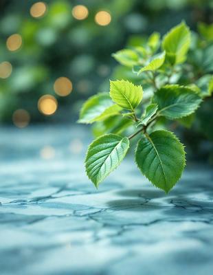 The primary subject of the image is a leaf, which is the main object, scene, or focus of the image. The leaf is green and is placed on a surface, possibly a table or a counter. The setting or background of the image features a patterned surface, which adds visual interest to the scene. The visual style of the image is a photo, capturing the leaf in its natural environment. The colors and mood of the image are predominantly green, creating a calm and serene atmosphere.