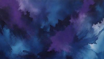 The primary subject of the image is a painting or drawing of a tree with purple and blue colors. The setting is a blue background, and the visual style appears to be a combination of digital art and illustration. The colors and mood of the image are predominantly purple and blue, creating a calm and serene atmosphere.