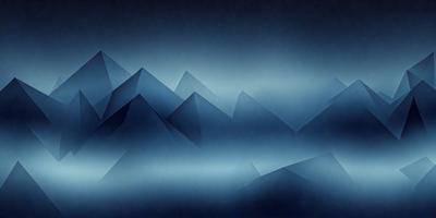 The primary subject of the image is a mountain range, which is depicted in a blue and black color scheme. The setting is a dark, cloudy sky, creating a moody atmosphere. The visual style is a digital art or illustration, with the mountains and sky being skillfully rendered. The colors and mood of the image evoke a sense of mystery and depth, as the viewer is drawn into the vastness of the mountain range.