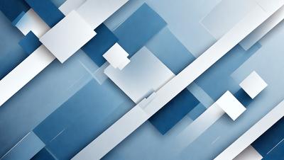 The primary subject of the image is a blue and white geometric pattern. The setting is a blue background, and the visual style appears to be a digital art or illustration. The dominant colors are blue and white, creating a calm and soothing atmosphere.