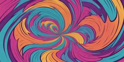 The primary subject of the image is a colorful spiral pattern, which is the main focus of the image. The spiral pattern is set against a purple background, creating a vibrant and lively atmosphere. The visual style of the image is a combination of digital art and illustration, with the spiral pattern being a digital creation, and the overall composition being an illustration. The dominant colors in the image are purple, orange, and yellow, which contribute to the spiral pattern's vivid and energetic appearance.