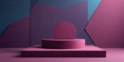 The primary subject of the image is a large, round, pink object, which appears to be a sculpture or a piece of art. The setting is a room with a purple wall, and the visual style is a combination of photo and digital art. The dominant colors in the image are pink and purple, creating a warm and inviting atmosphere.