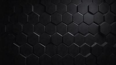 The primary subject of the image is a black and white patterned surface, which appears to be a black tile or a black and white checkered pattern. The setting is a dark room, and the visual style is a close-up of the patterned surface. The colors and mood of the image are predominantly dark and moody, with the black and white pattern creating a sense of depth and contrast.