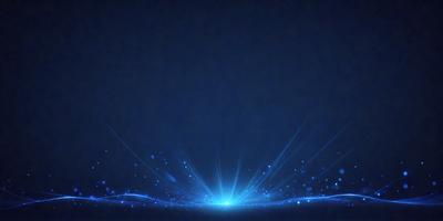 The primary subject of the image is a bright blue light, which appears to be a light source or a light bulb. The setting is a dark blue background, which creates a contrasting and dramatic effect. The visual style of the image is a digital art or illustration, as it is a well-defined and detailed light source. The colors and mood of the image are predominantly blue, with the bright blue light creating a sense of energy and dynamism.