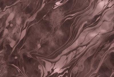 The primary subject of the image is a close-up of a marbled surface, which appears to be a patterned wallpaper or a textured wall. The setting is indoors, with the surface being the main focus of the image. The visual style is a close-up, which emphasizes the intricate details of the marbled surface. The colors and mood of the image are predominantly dark, with the marbled surface being the main source of visual interest.