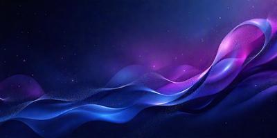 The primary subject of the image is a blue wave, which is the main object, scene, or focus of the image. The setting/background features a dark blue sky, which is the environment, backdrop, or surface visible in the image. The visual style of the image is digital art, as it is a digital illustration of a blue wave. The dominant colors in the image are blue and purple, creating a calm and serene atmosphere.