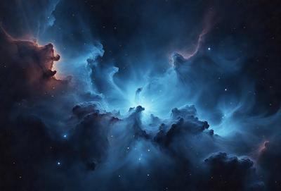 The primary subject of the image is a beautiful, colorful nebula in space. The setting is a dark, starry sky, with the nebula being the main focus of the image. The visual style is a combination of a photo and digital art, creating a stunning and detailed representation of the celestial object. The colors and mood of the image are vibrant and captivating, with the nebula's vivid hues and the vastness of the space creating a sense of wonder and awe.