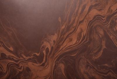 The primary subject of the image is a brown, swirling pattern on a surface. The setting appears to be a wall or a piece of artwork, with a brown background. The visual style of the image is a close-up of the swirling pattern, which gives it a textured and intricate appearance. The colors and mood of the image are predominantly brown, creating a warm and earthy atmosphere.