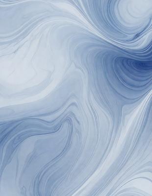 The primary subject of the image is a blue and white swirl pattern, which appears to be a digital art or illustration. The setting is a blue background, and the visual style is a combination of digital art and illustration. The dominant colors are blue and white, creating a calm and soothing atmosphere.