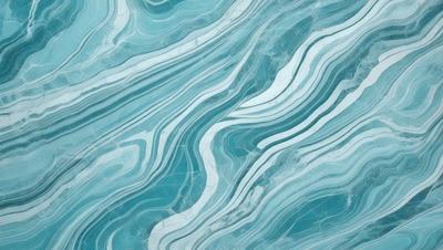 The primary subject of the image is a blue and white marble tile. The setting is a bathroom, as the tile is placed on a wall. The visual style is a close-up of the tile, showcasing its intricate design. The dominant colors are blue and white, creating a clean and elegant atmosphere.