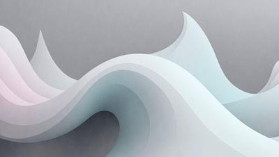The primary subject of the image is a large, curved, and white wave. The wave is the main focus of the image, and it appears to be a digital art or illustration. The setting is a gray background, which contrasts with the white wave. The overall atmosphere of the image is dynamic and visually striking.
