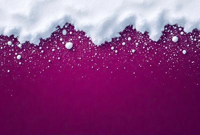 The primary subject of the image is a purple background with white snowflakes. The setting is a snowy mountain, and the visual style is a digital art or illustration. The dominant colors are purple and white, creating a calm and serene atmosphere.