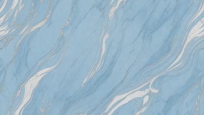 The primary subject of the image is a blue and white marbled tile. The setting is a bathroom, as indicated by the presence of the marbled tile. The visual style is a close-up of the tile, showcasing its intricate design. The dominant colors are blue and white, creating a calm and soothing atmosphere.
