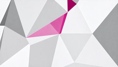 The primary subject of the image is a geometric pattern featuring a combination of pink and white colors. The pattern is displayed on a white background, giving it a clean and modern appearance. The visual style of the image is a mix of digital art and illustration, creating a unique and eye-catching design. The dominant colors in the image are pink and white, which evoke a sense of warmth and elegance.