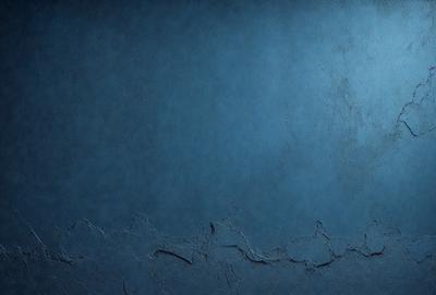 The primary subject of the image is a blue wall with a texture that resembles a rocky surface. The setting is a dark room with a blue background. The visual style is a close-up of the blue wall, which gives the impression of a textured surface. The colors and mood of the image are predominantly dark and moody, with the blue wall serving as a striking focal point.