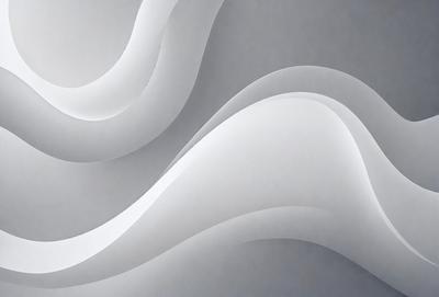 The image features a white, curved wall with a wave-like pattern. The wall appears to be made of paper or a similar material, giving it a unique and artistic appearance. The overall mood of the image is clean and minimalistic, with the focus on the intricate design of the wall.