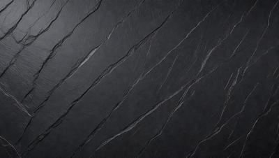 The primary subject of the image is a close-up of a black leather surface, possibly a leather wall or a leather-like material. The setting is a dark room, and the visual style appears to be a photo. The dominant colors in the image are black and grey, creating a moody atmosphere.